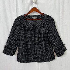 Ann Taylor Wool Blend Tweed Jacket Women's Size 12